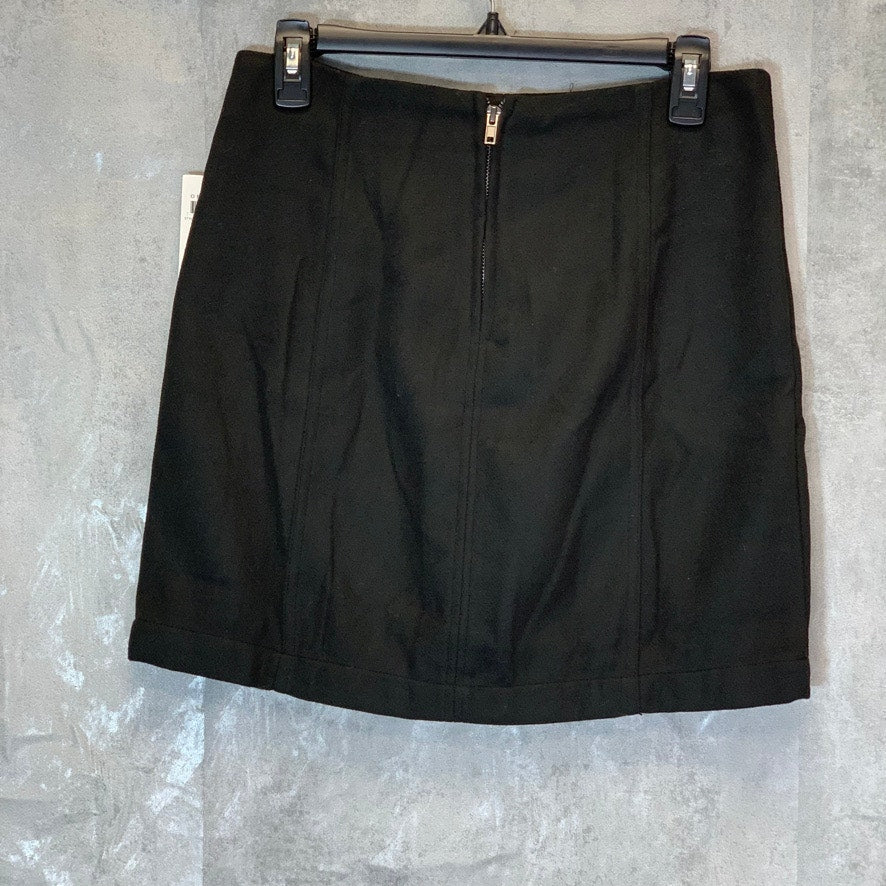 AND NOW THIS Women's Black A-Line Back-Zip Mini Skirt SZ M