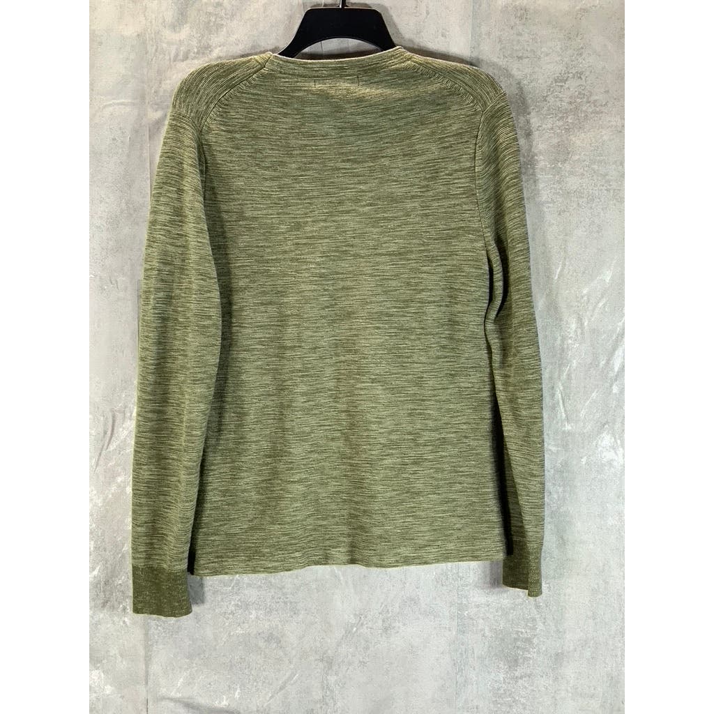 BANANA REPUBLIC Men's Green Organic Cotton Slub Crewneck Pullover Sweater SZ S