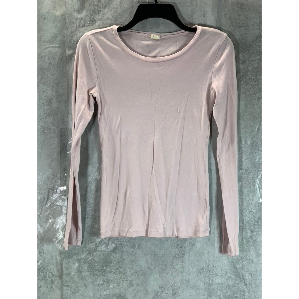 J.CREW Women's Light Pink Crewneck Long Sleeve Top SZ S