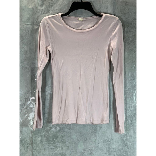 J.CREW Women's Light Pink Crewneck Long Sleeve Top SZ S