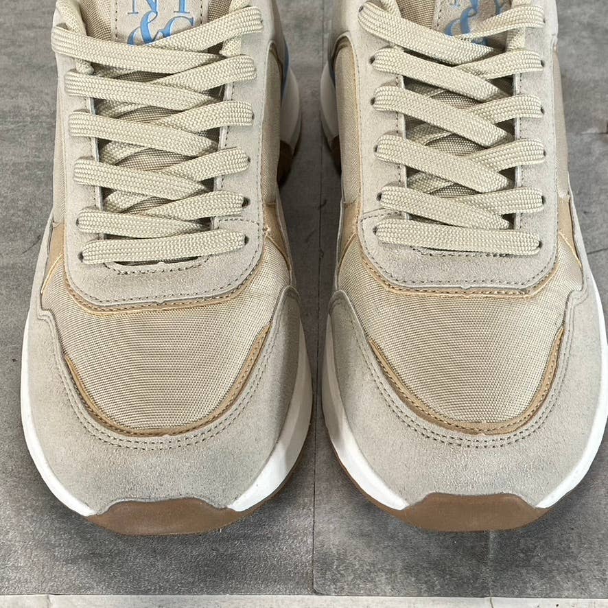 NEW YORK & COMPANY Men's Beige Harvey Low-Top Lace-Up Sneakers SZ 8
