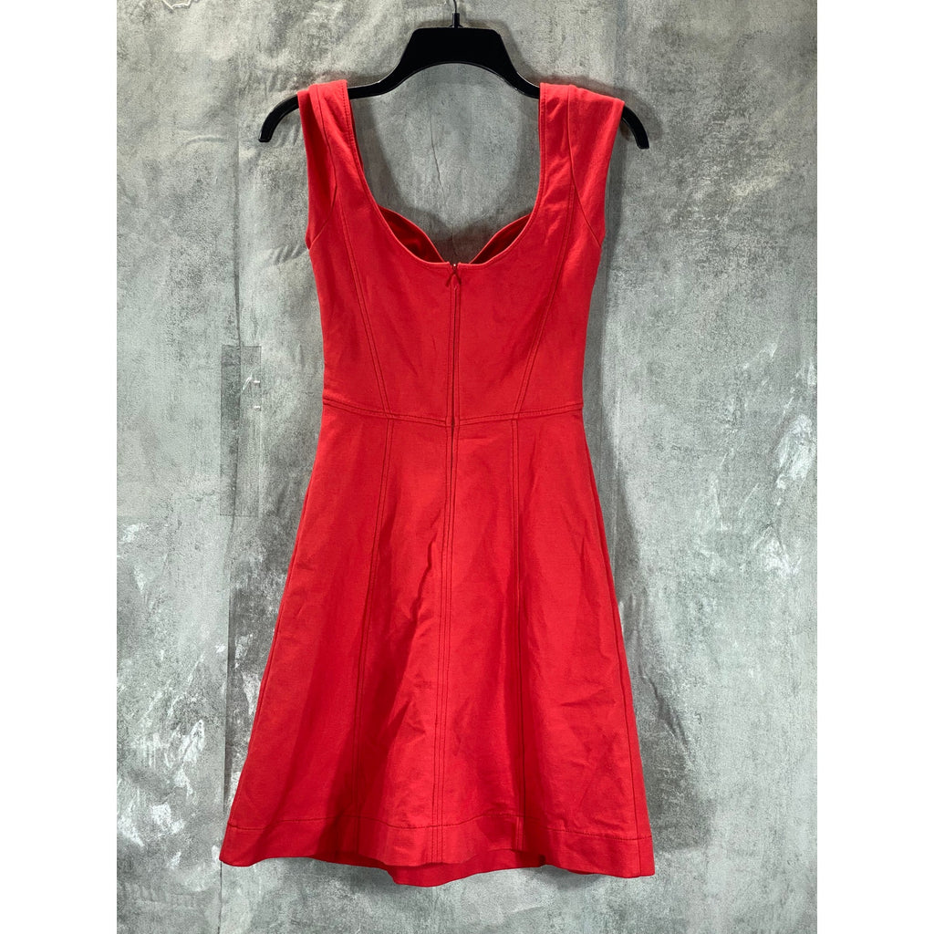 FRENCH CONNECTION Women's Scarlet V-Neck Cap-Sleeve Mini Dress SZ 0
