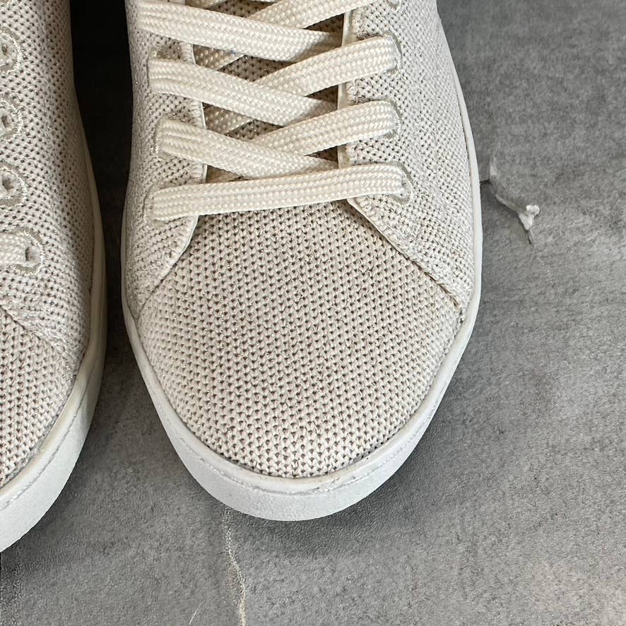 MICHAEL MICHAEL KORS Women's LT Cream Edie Knit Lace-Up High-Top Sneakers SZ 5.5