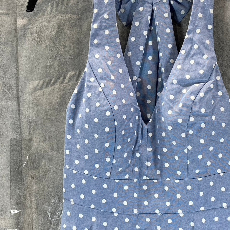 CITY STUDIO Juniors' Women's Day Blue Dotted Bow-Back Fit & Flare Mini Dress SZ5