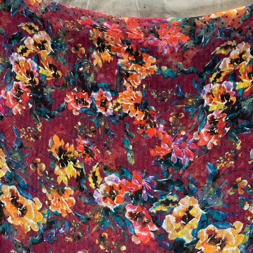 GIANI BERNINI Women's Wine Watercolor Floral Printed Wrap SZ OS