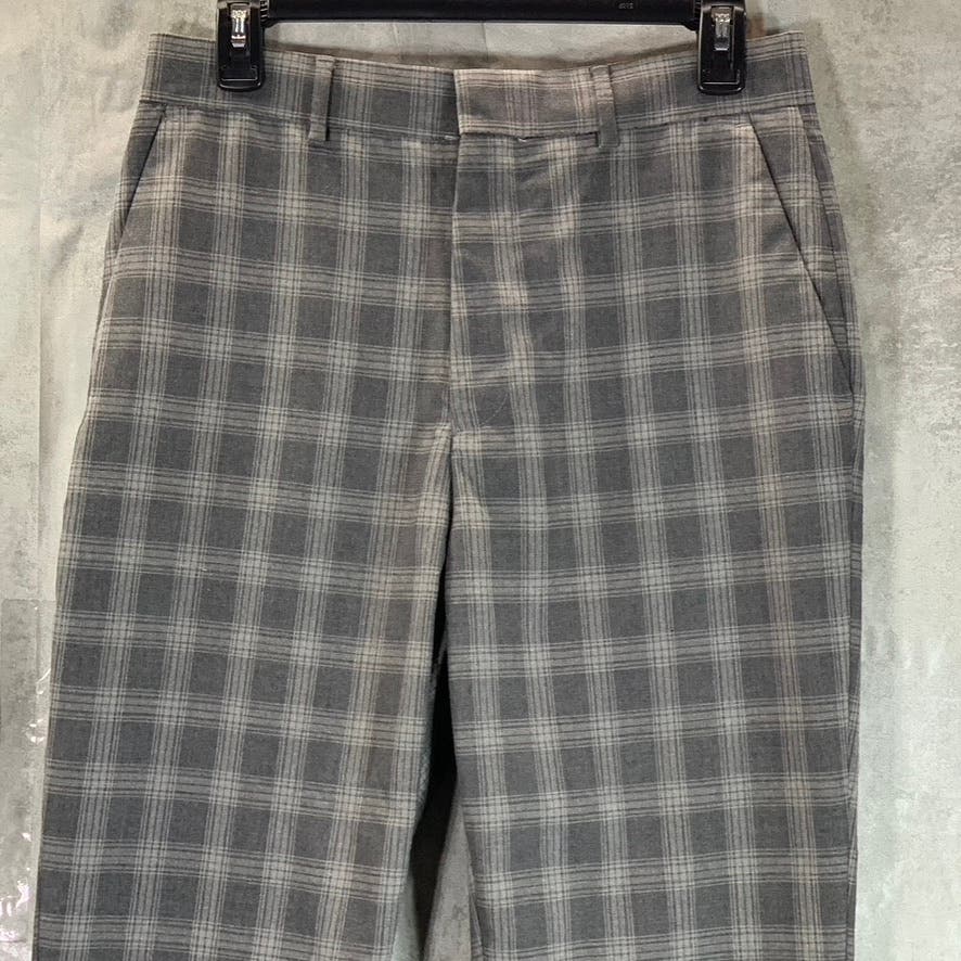 ASOS Men's Charcoal Plaid Checkered Slim-Fit Suit Pants SZ 30X32