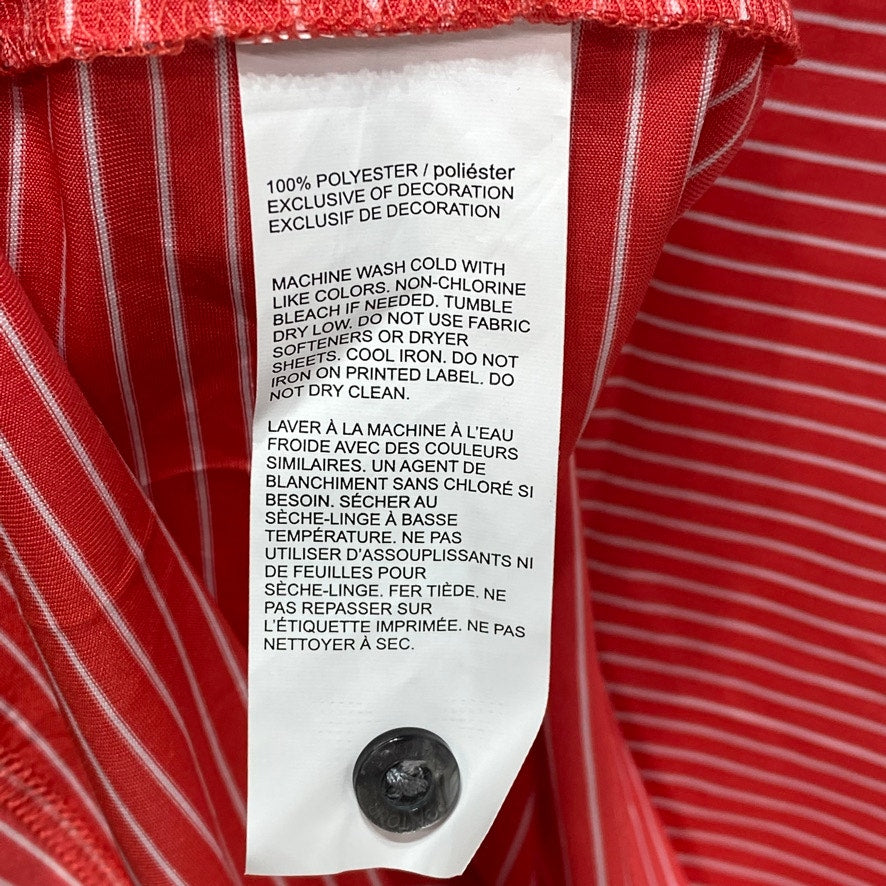 PGA TOUR Red Performance Feeder Stripe Short Sleeve Polo Shirt SZ L