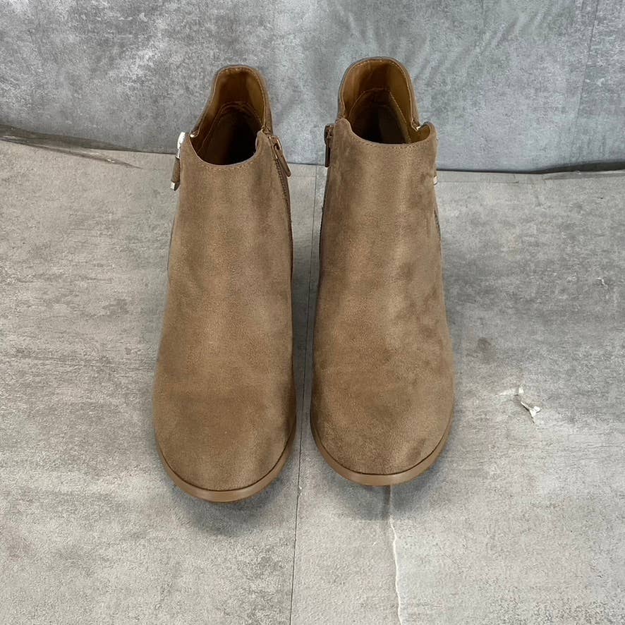 STYLE & CO Women's Taupe Masrinaa Slip-On Block-Heel Ankle Booties SZ 6