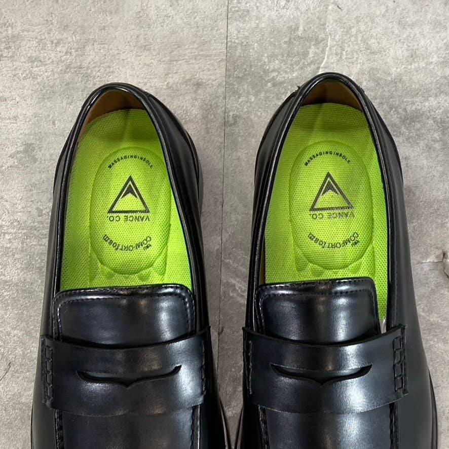 VANCE CO. Men's Wide Width Black Keith Slip-On Penny Loafers SZ 8W