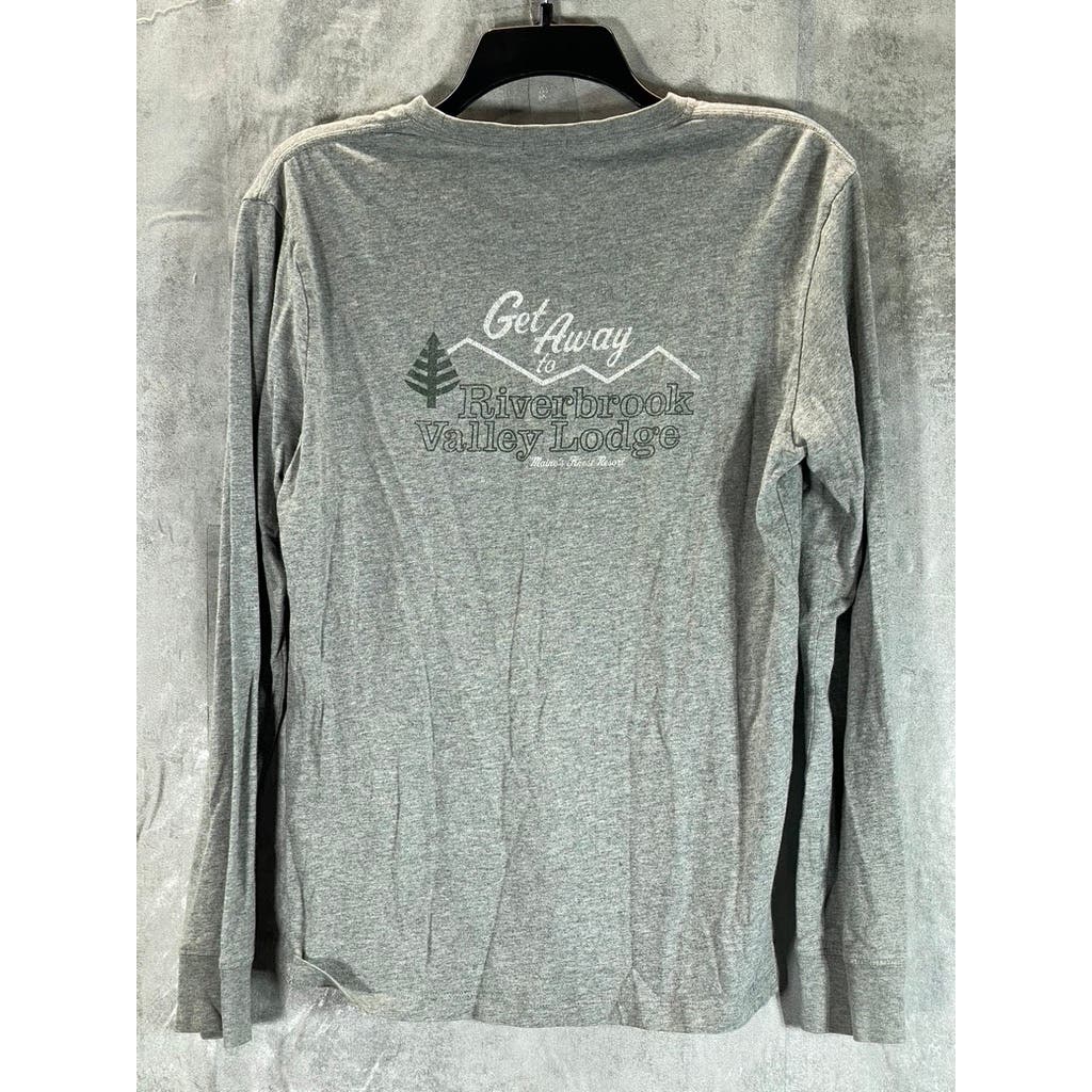 J.CREW Men's Gray Riverbrook Valley Lodge Graphic Crewneck T-Shirt SZ S