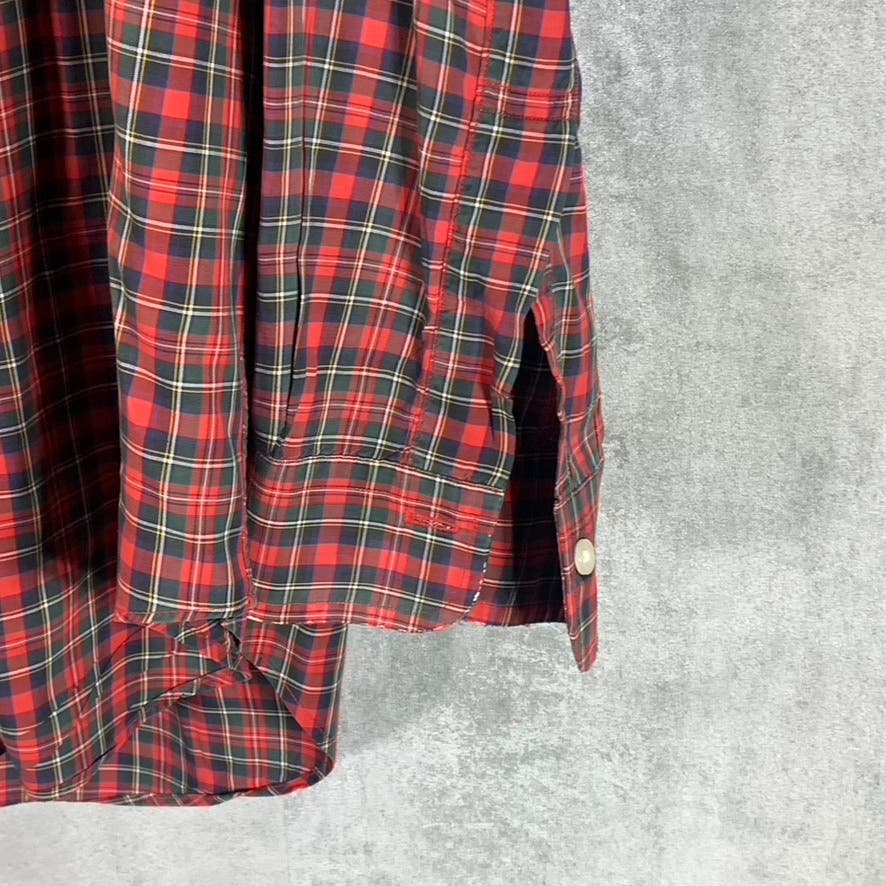 BROOKS BROTHERS Men's Red/Green Checkered Button-Up Long Sleeve Dress Shirt SZ17