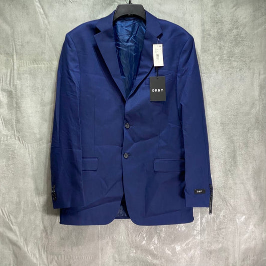 DKNY Solid Blue Modern-Fit Two-Button Notched Lapel Lined Long Suit Jacket SZ 42L