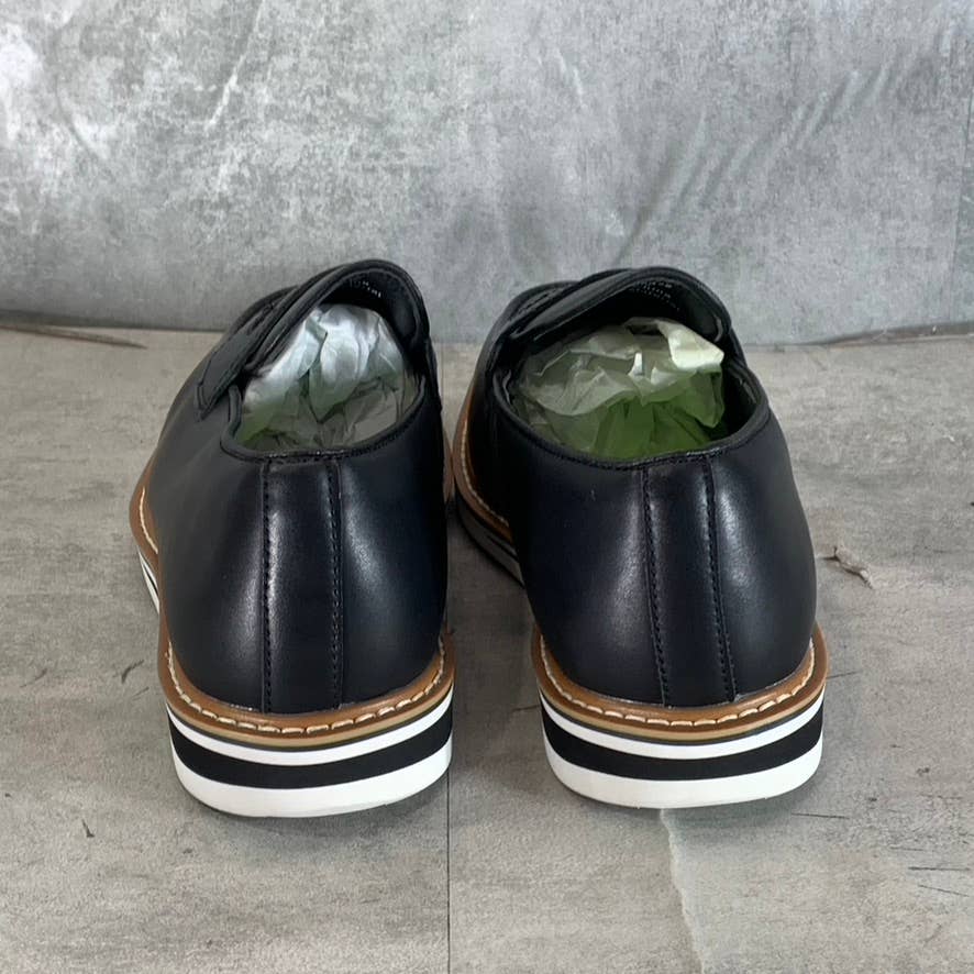 VANCE CO. Men's Black Faux-Leather Albert Slip-On Penny Loafers SZ 9