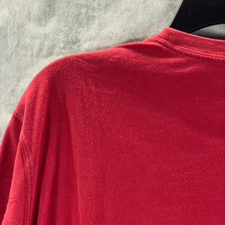 EDDIE BAUER Men's Red Cotton Short-Sleeve Crewneck T-Shirt SZ L