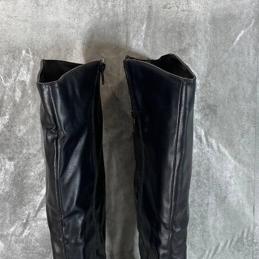 STYLE & CO Women's Black Marliee Full Side-Zip Round-Toe Tall Riding Boots SZ 8