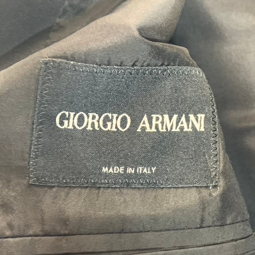 GIORGIO ARMANI Men's Black Solid Basic Two-Button Wool Sport Coat SZ 54 (US 44R)