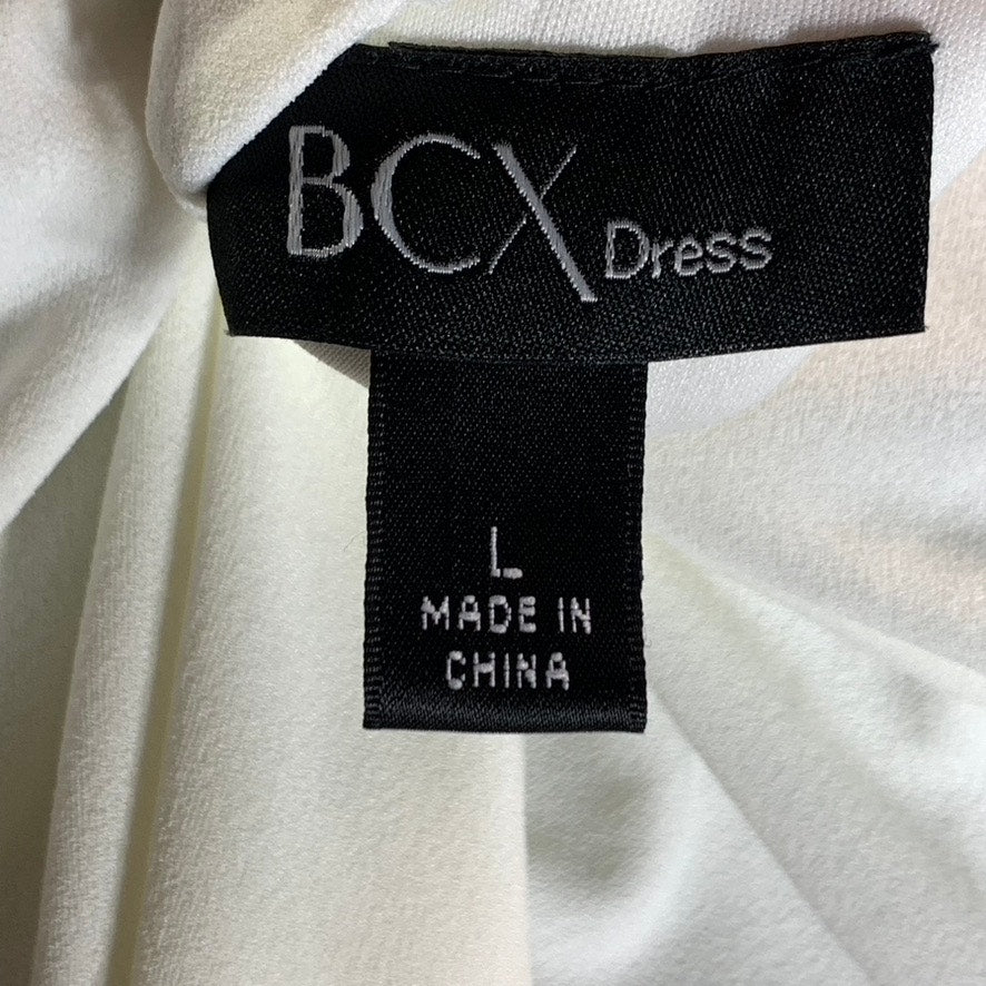 BCX Juniors' Ivory Scalloped Spaghetti Strap Low-Back Bodycon Mini Dress SZ L