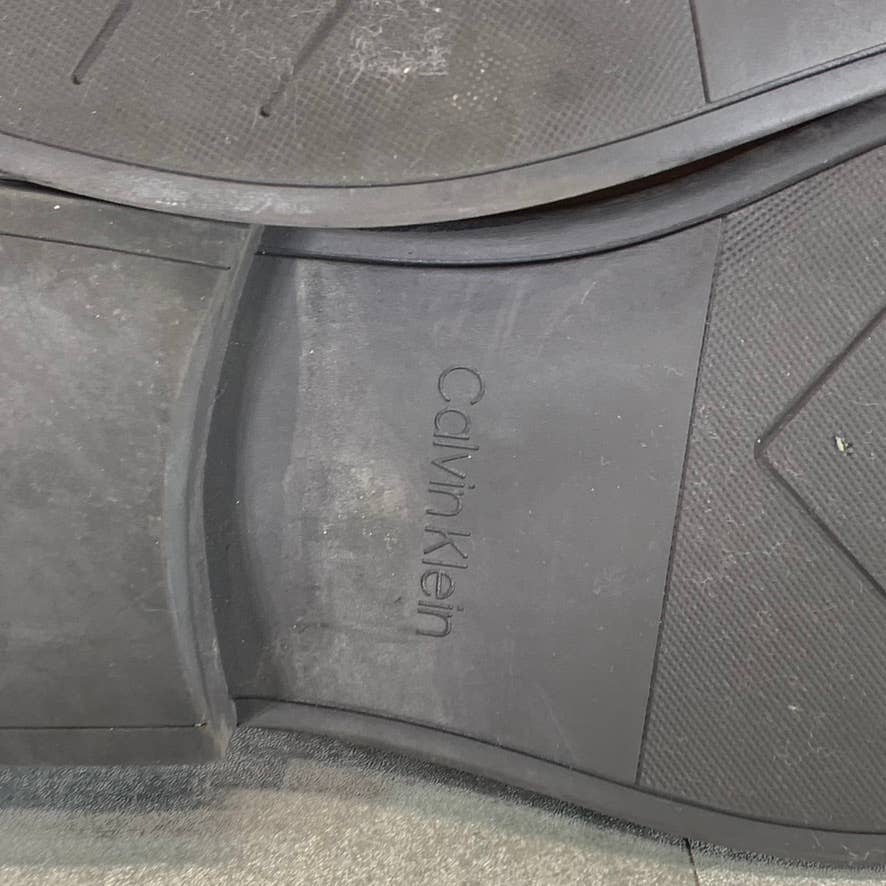 CALVIN KLEIN Men's Light Brown Leather Jack Lace-Up Dress Loafers SZ 9