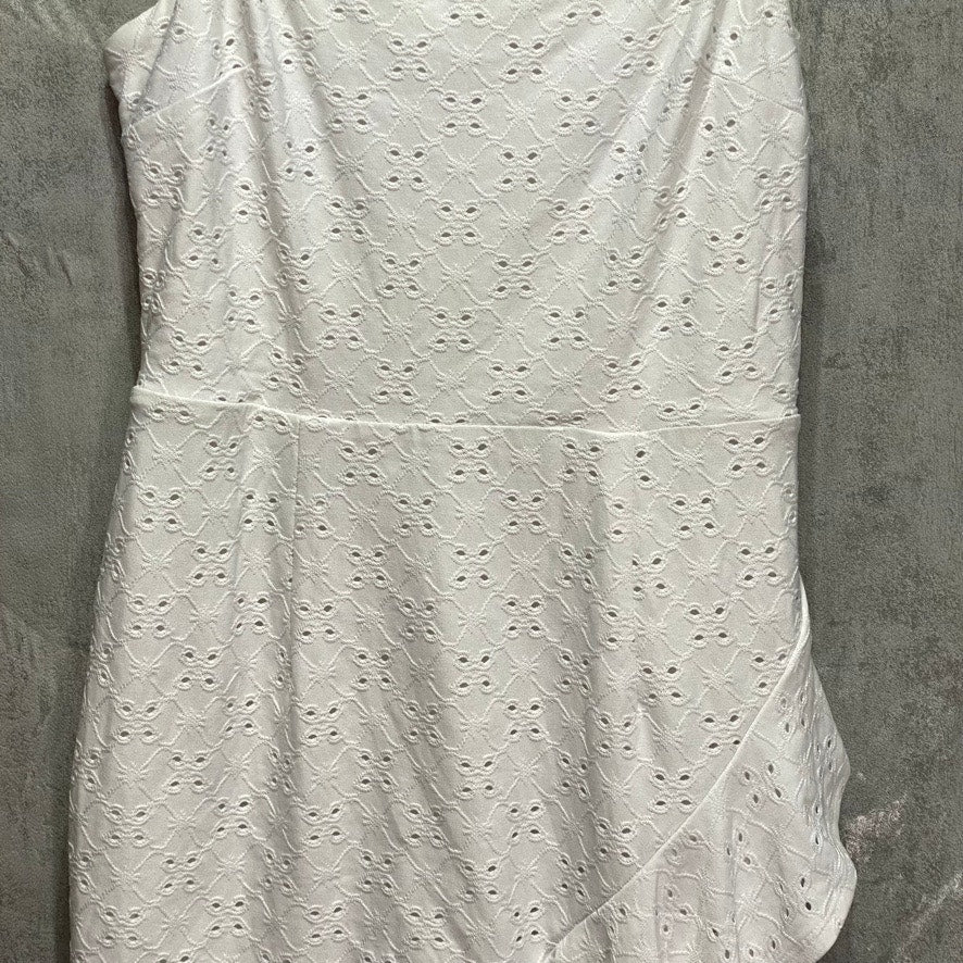 BAR III Bright White Ruffled Eyelet Sleeveless High-Low Hem Mini Dress SZ XS