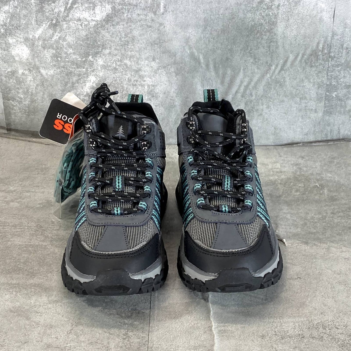 BASS OUTDOOR Women's Blue/Grey Peak Webbing Lace-Up Mid Hiker Boots SZ 5