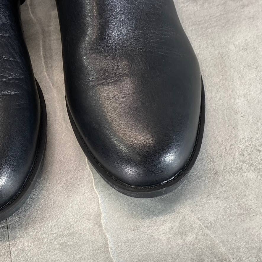 ROCKPORT Women's Black Leather Vicky Belt Side-Zip Ankle Boots SZ 8