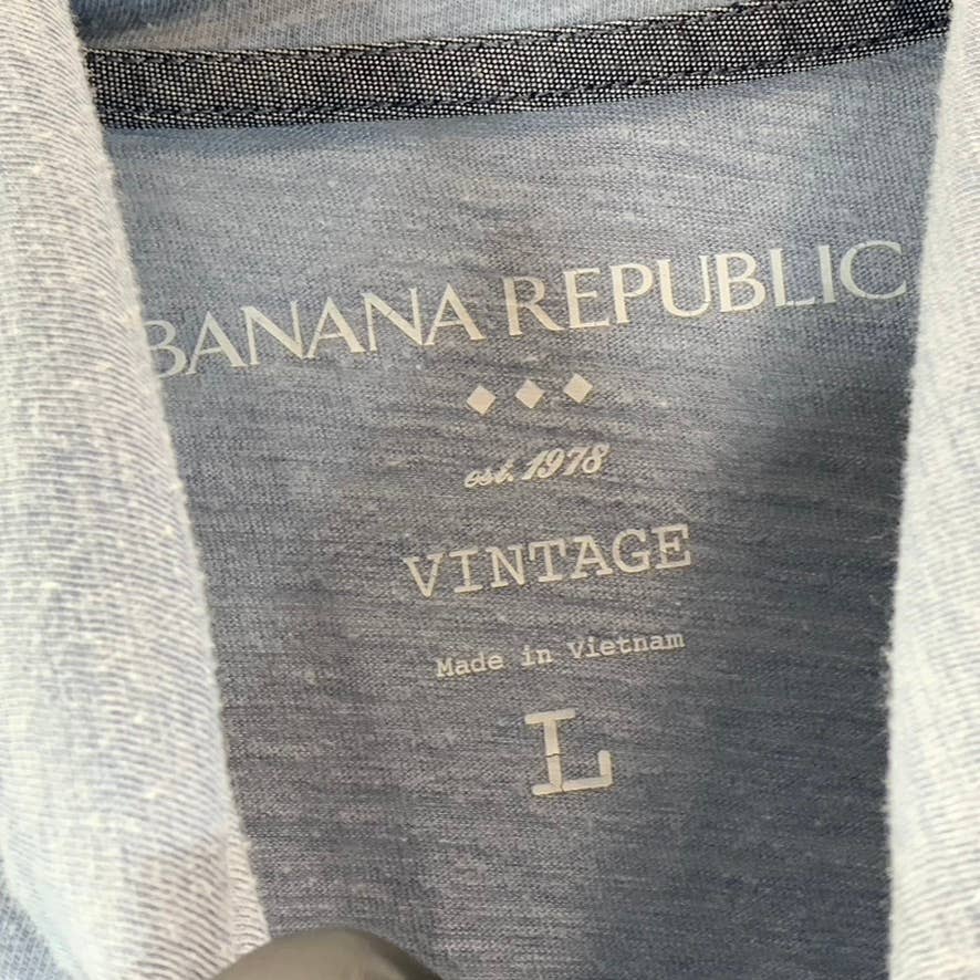 BANANA REPUBLIC Vintage Men's Light Blue Short-Sleeve Polo Shirt SZ L