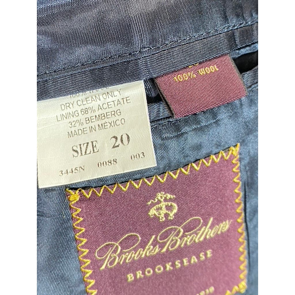 BROOKS BROTHERS Boy's Black Brooksease Three-Button Wool Blazer SZ 20