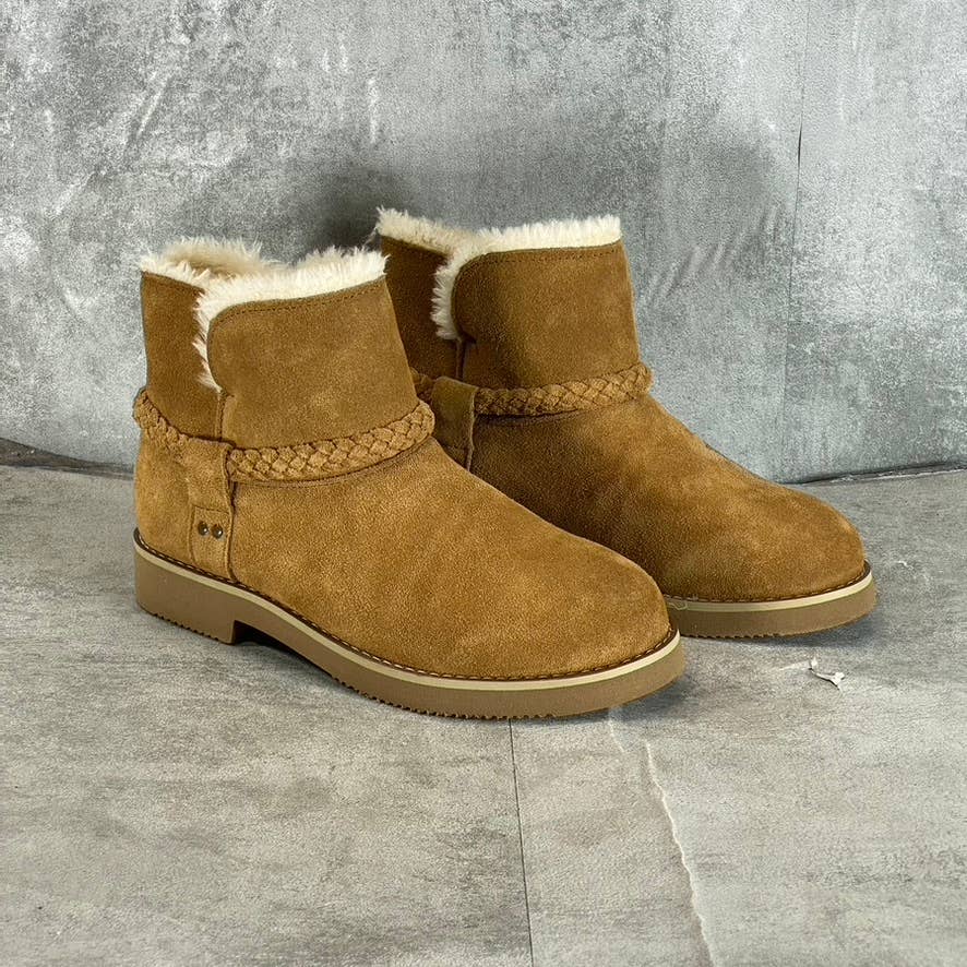 STYLE & CO Women's Chestnut Kaii Faux-Fur Cold-Weather Slip-On Ankle Boots SZ 7