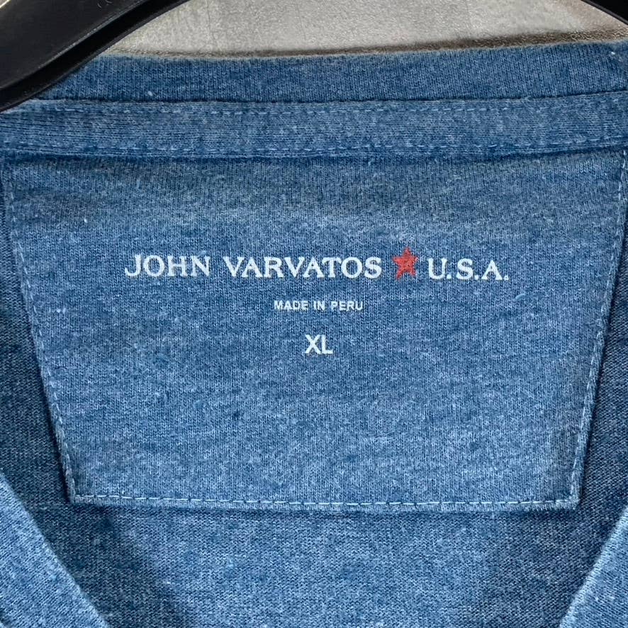 JOHN VARVATOS STAR USA Men's Peacock Blue V-Neck Short-Sleeve T-Shirt SZ XL