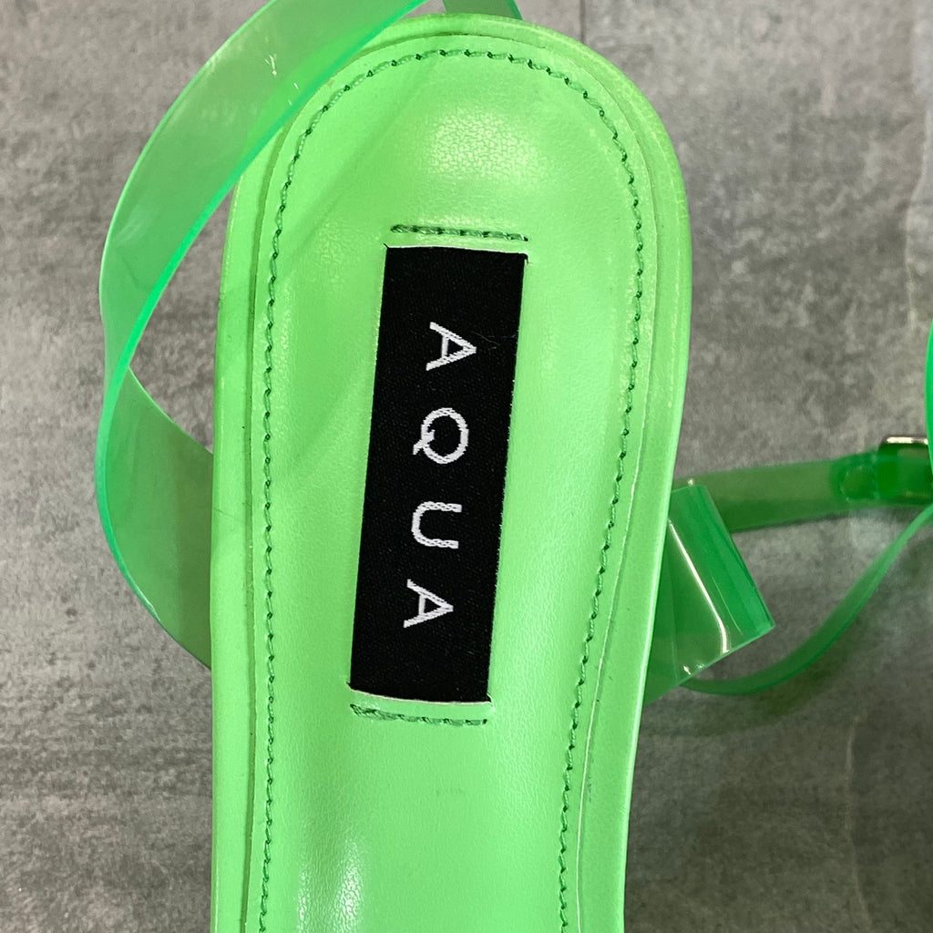 AQUA Women's Green Milan Ankle-Strap Pointed-Toe Stiletto Sandals SZ 9