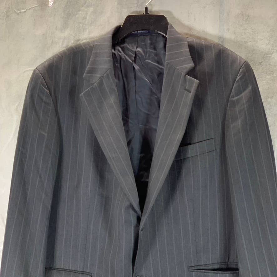LANDS' END Men's Charcoal Pinstripe Two-Button Traditional-fit Suit Jacket SZ44R