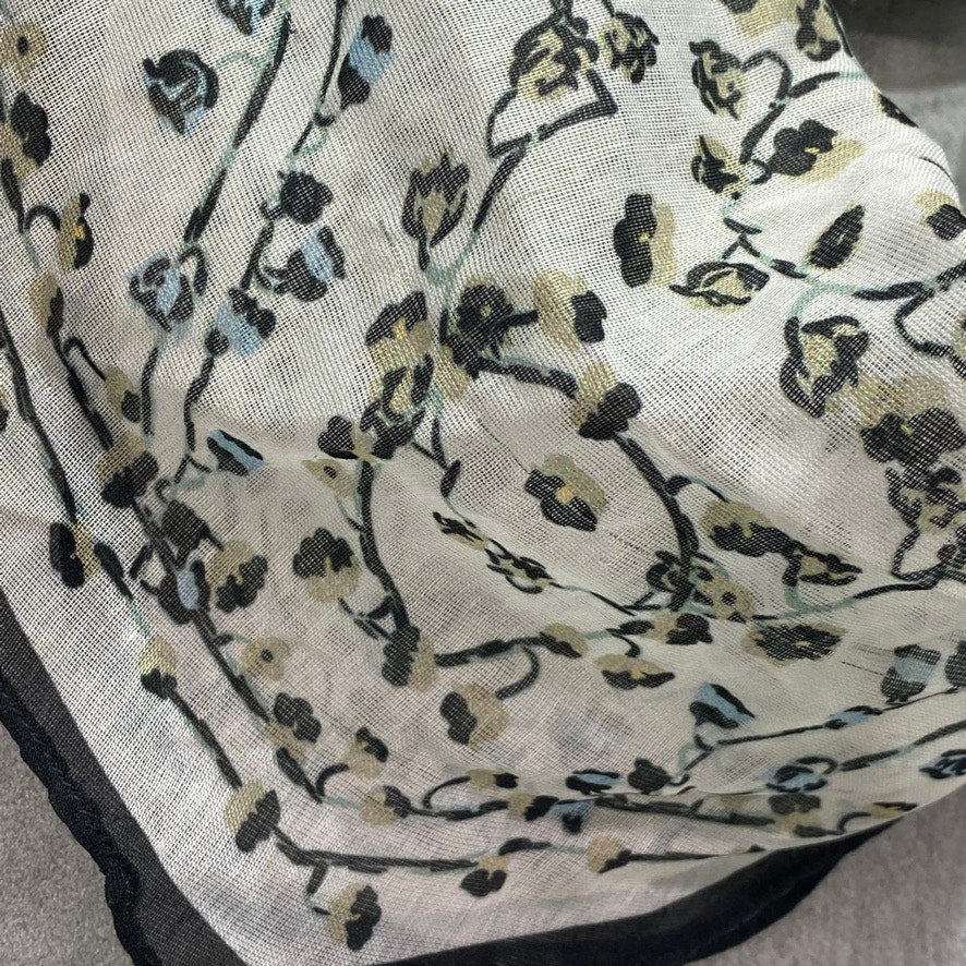 ECHO 23 White Floral Bluebell Diamond Scarf OS