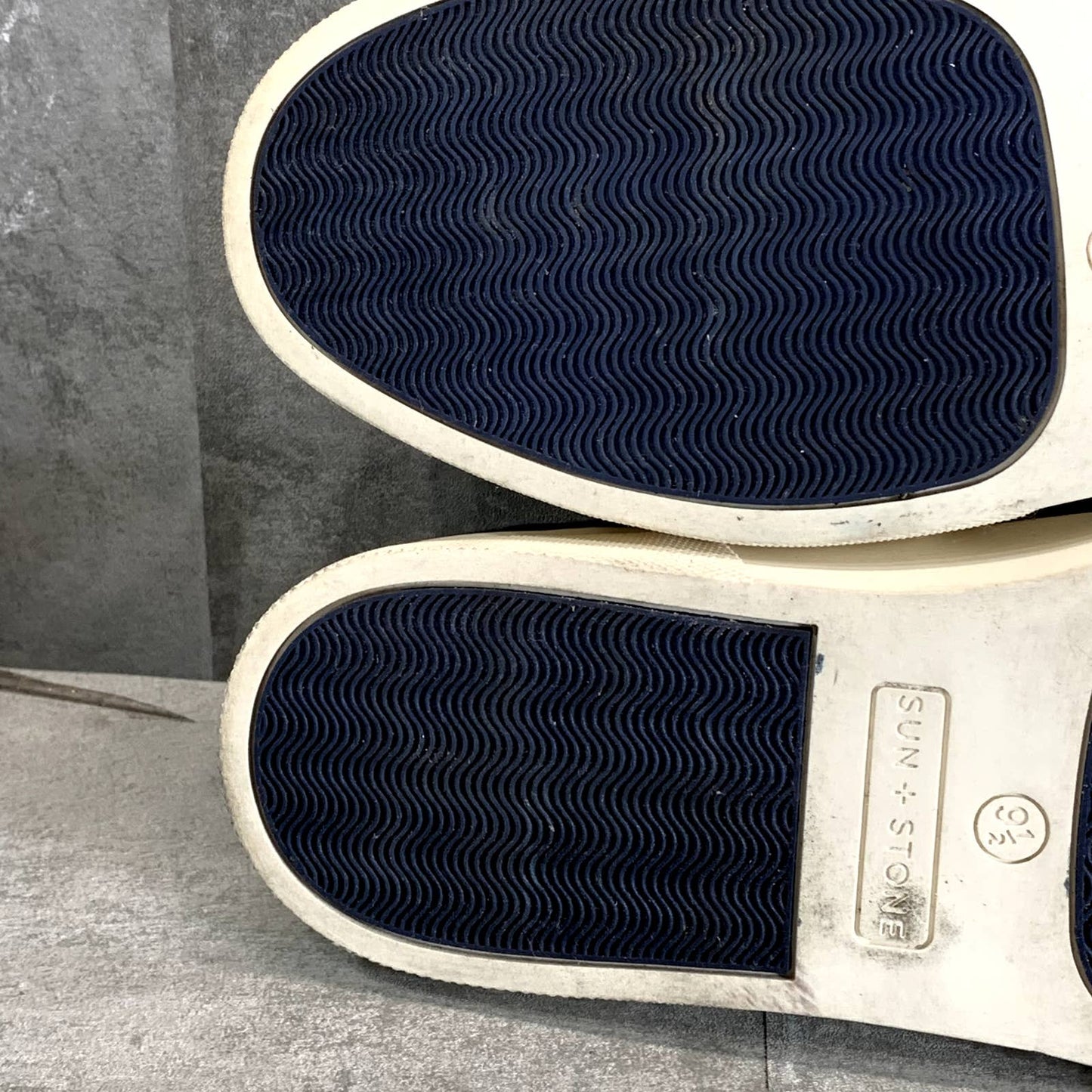 SUN+STONE Men's Navy Kiva Lace-Up Core Sneakers SZ 9.5