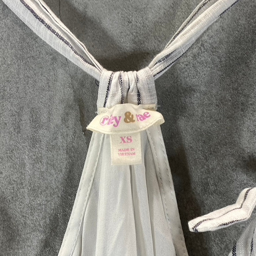 RILEY & RAE Women's Ultra White/Black Jill Striped Tie-Strap Maxi Dress SZ XS