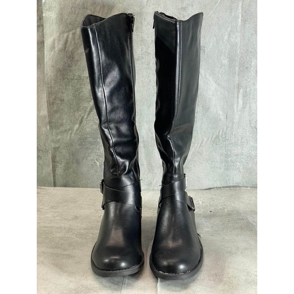 STYLE & CO Women's Black Marliee Full Side-Zip Round-Toe Tall Riding Boots SZ7.5