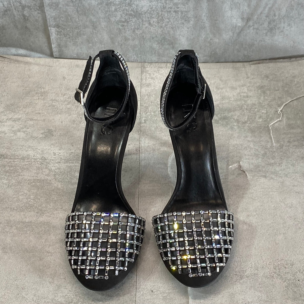 INC INTERNATIONAL CONCEPTS Women's Black Jaspen Rhinestone Two-Piece Pumps SZ8.5