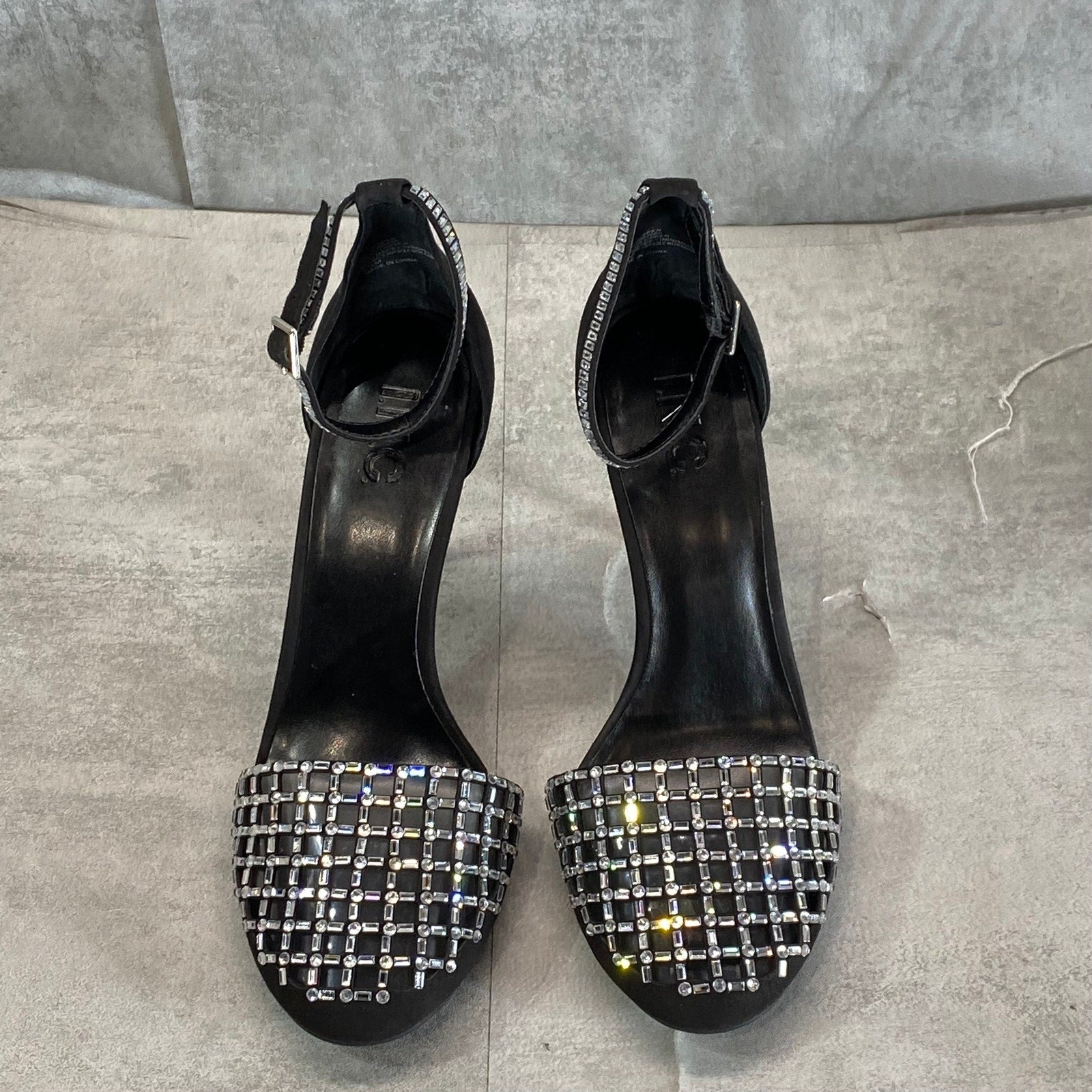 INC INTERNATIONAL CONCEPTS Women's Black Jaspen Rhinestone Two-Piece Pumps SZ8.5