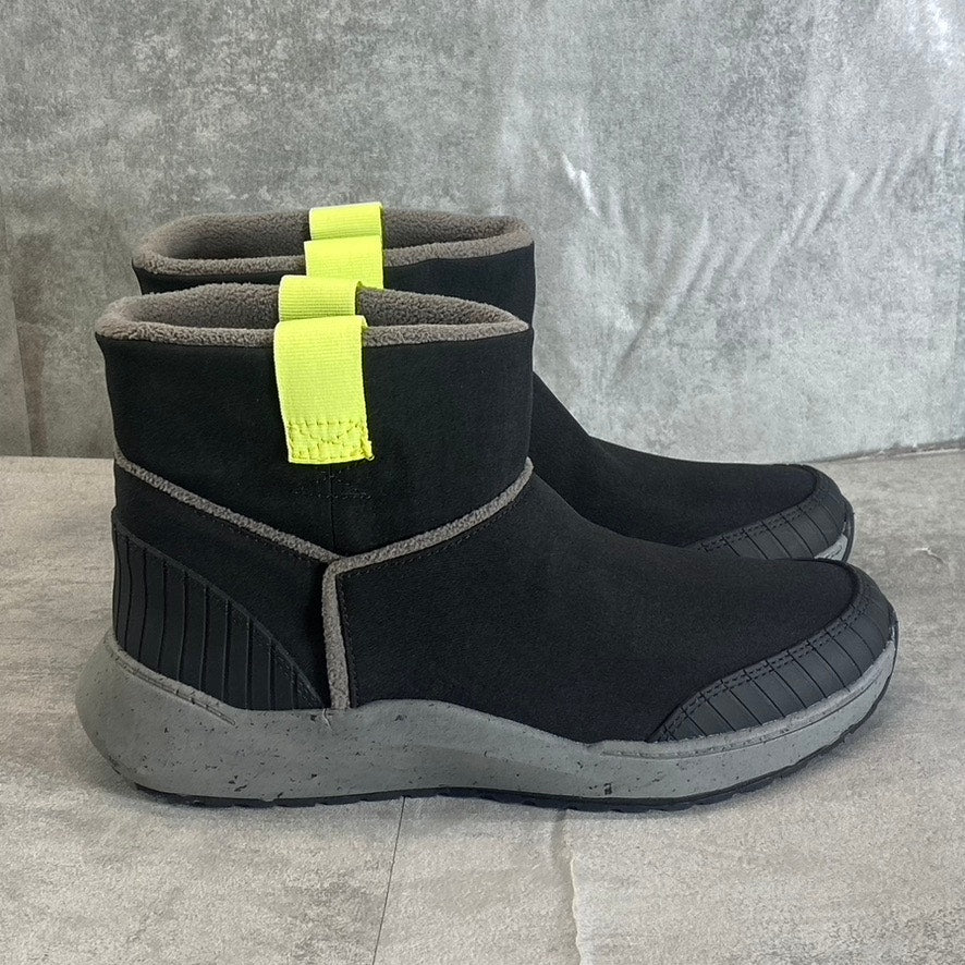 DR. SCHOLL'S Women's Black Home Boots Slip-On Faux Fur Round-Toe Ankle Boots SZ7