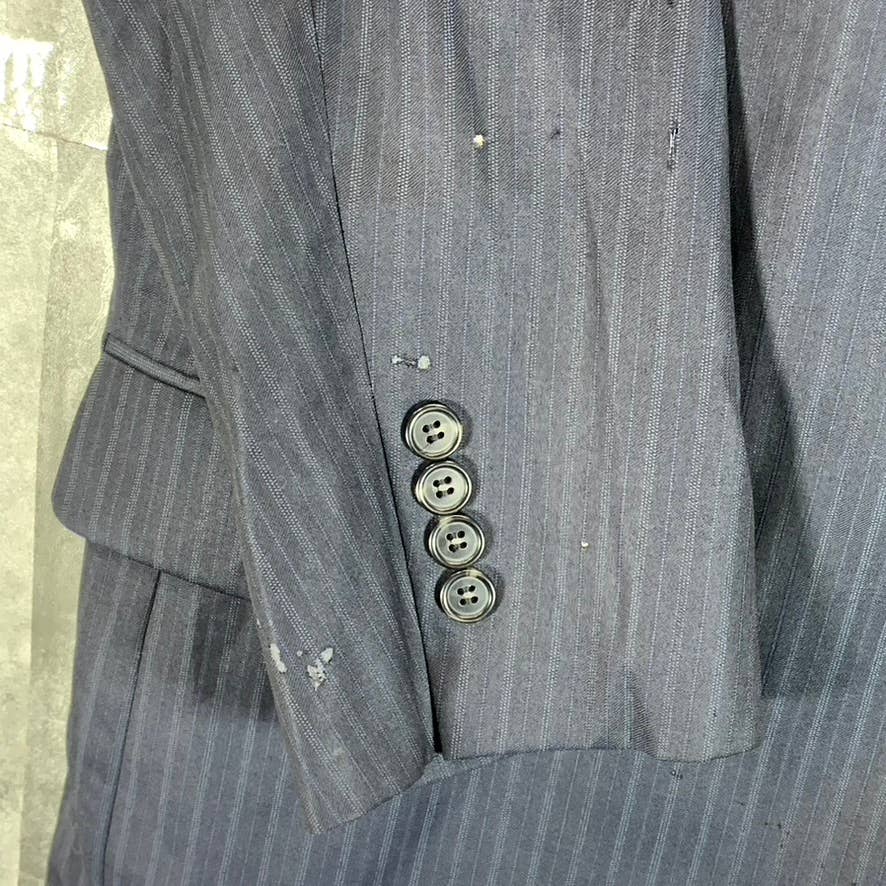 BROOKS BROTHERS Men's Navy Regular-Fit Pinstripe Two-Button Blazer SZ 43R