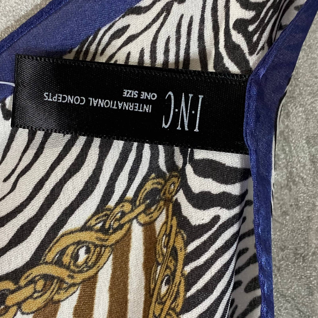 INC INTERNATIONAL CONCEPTS Women's Natural Zebra Graphic Square Scarf SZ OS