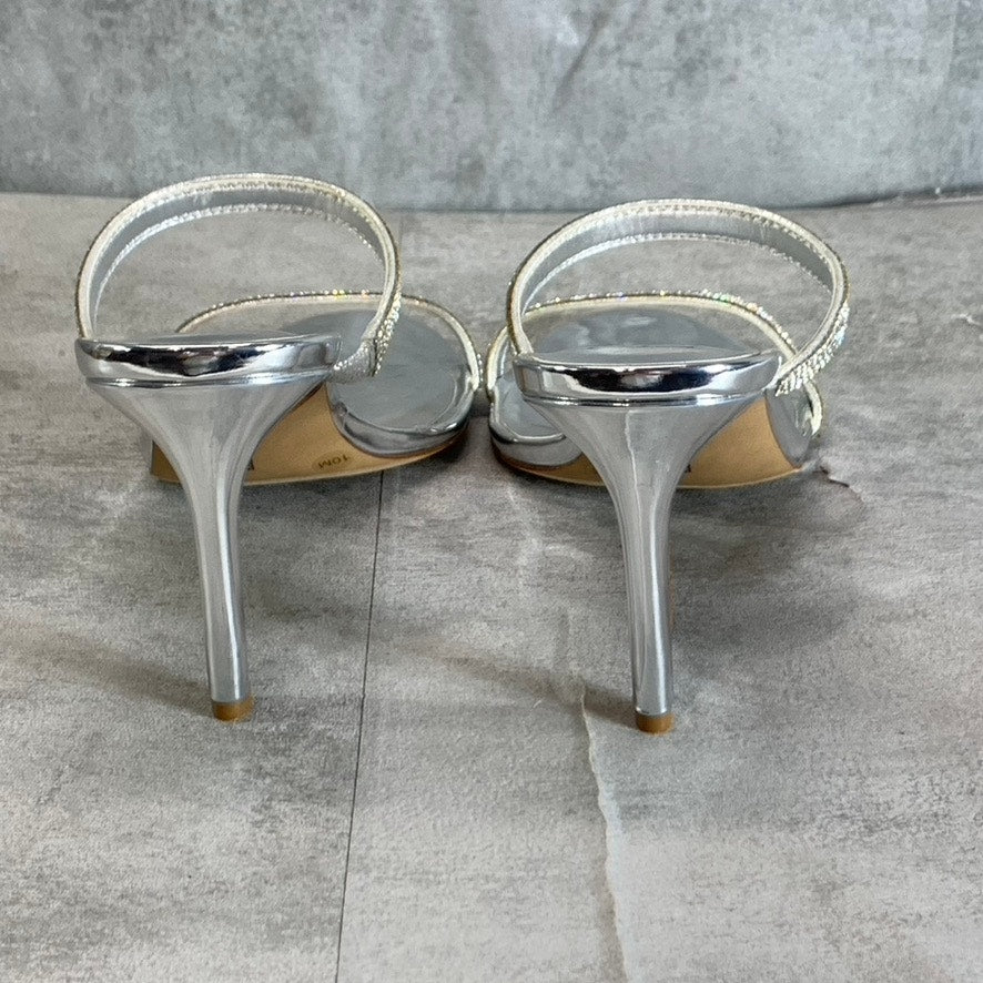 INC INTERNATIONAL CONCEPTS Women's Silver Rhinestone Embellished Lucena Dress Sandals SZ 10
