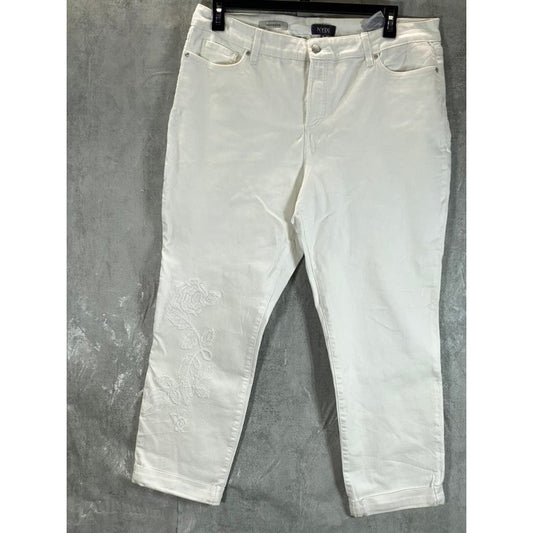 NYDJ Women's White Lift Tuck Boyfriend Jeans SZ 16