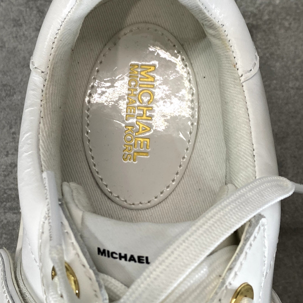 MICHAEL MICHAEL KORS Women's White Leather Emmett Lace-Up Platform Sneakers SZ 5