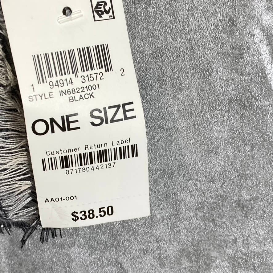 INC INTERNATIONAL CONCEPTS Women's Black Two-Tone Shine Scarf SZ OS