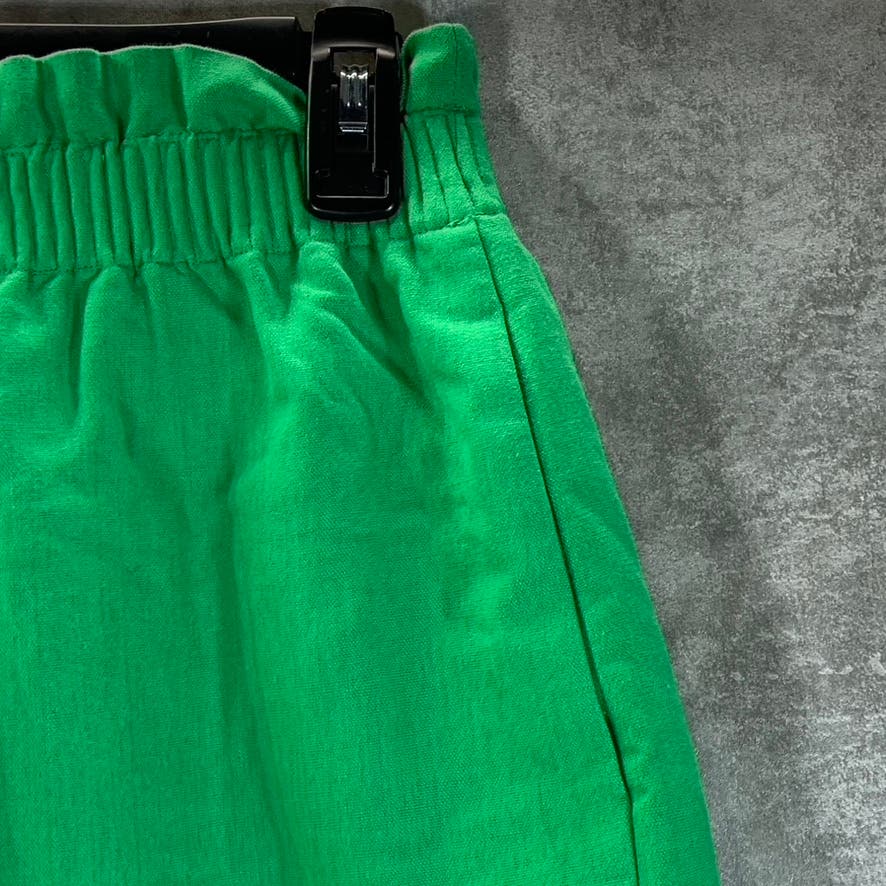 J.CREW Women's Green Smocked Waist Wool Blend Pull-On Pencil Mini Skirt SZ 0