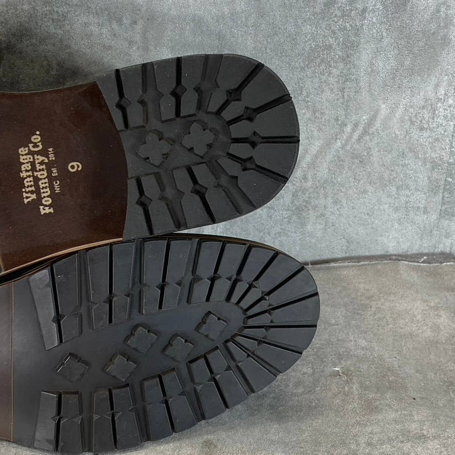 VINTAGE FOUNDRY CO. Men's Black Leather Titus Lace-Up Ankle Boots SZ 9