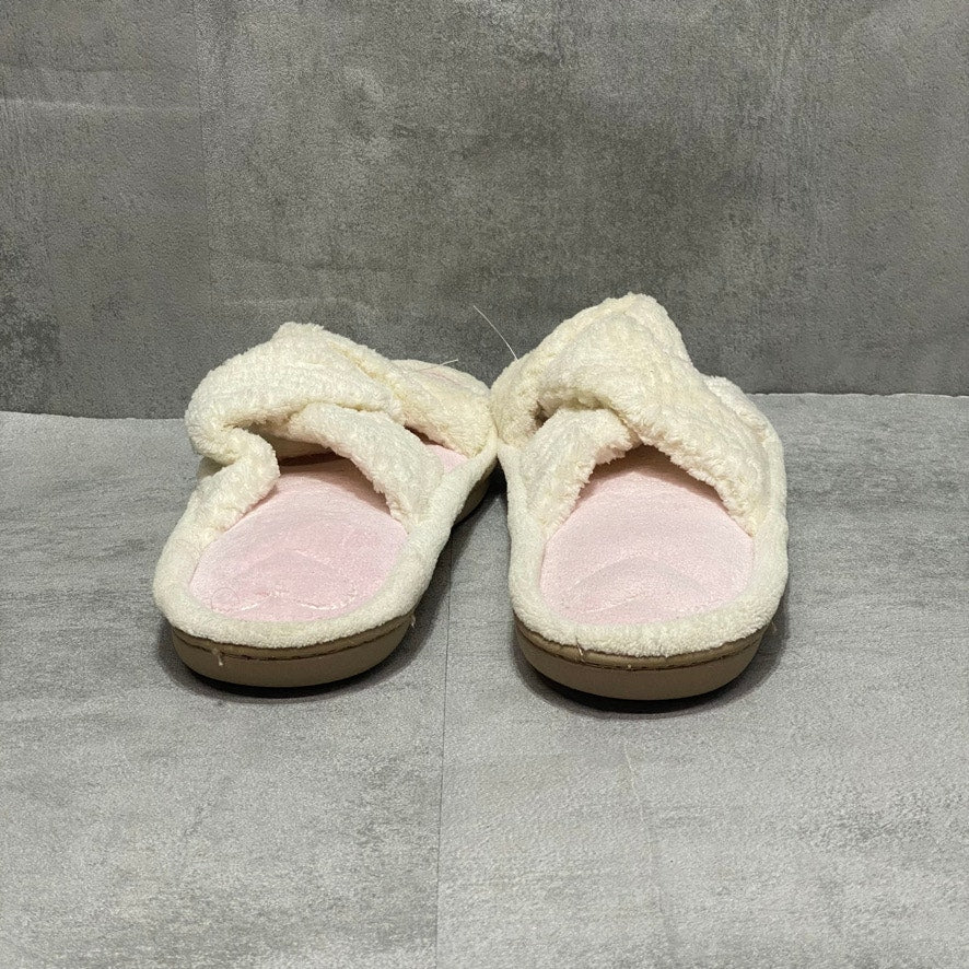 ISOTONER Beige Popcorn ECO Microterry Memory Foam Slide Slippers SZ L (8.5-9)