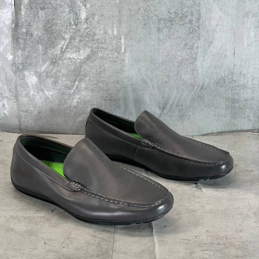 VANCE CO. Men's Grey Faux-Leather Mitch Slip-On Driving Loafers SZ 8