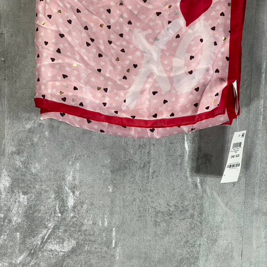 GIANI BERNINI Women's Red/Pink XO Printed Wrap Scarf SZ OS