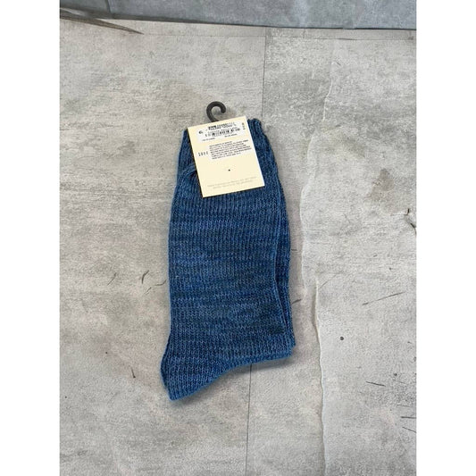 Sun + Stone Men's Blue Marled Knit Crew Single Sock SZ 10-13